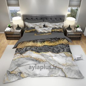 تصویر روتختی سه بعدی طرح سنگ مرمر کد 00440 3D bedding set for two, code 00440