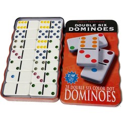 تصویر دومینو سنگی ۲۸ تکه مدل 2020-3 با جعبه فلزی 