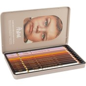 تصویر مداد رنگی۱۲رنگ فلزی آرتیست رنگ تیره 