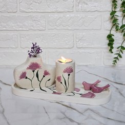 تصویر ست سنگ مصنوعی گل صورتی 