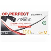 تصویر دستکش نیتریل مشکی مدیوم اوپی پرفکت 100 عددی 