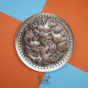 تصویر بشقاب قلمزنی پنج گنجشک 