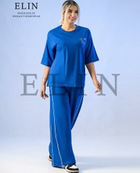 تصویر ست لباس راحتی الین کد9085 - سبز صدری 