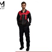 تصویر لباس کار مهندسی سبلان مدل سیلوری رنگ مشکی قرمز 