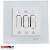 تصویر کلید کولر ویرا مدل کریستال بژ Veera Switch And Sockets Beige Crystal