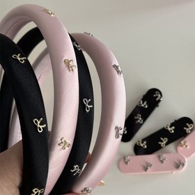 تصویر تل و گیره پاپیونی صورتی 