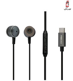 تصویر هندزفری تایپ سی رسی REP-L38 Recci REP-L38 Metal Wired Earphone Type-C – 120cm