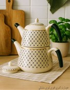 تصویر ست کتری و قوری چینی لوزی C&S C&S