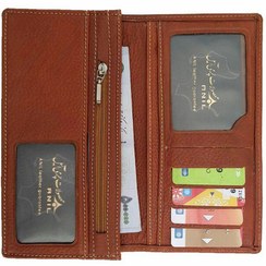تصویر کیف پول چرم آنیل مدل آروشا طرح فلوتر 
