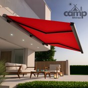 تصویر سایبان بازویی برقی اسکلت سنگین شیراز کمپ مدل پرمیوم ضدآب و ضدآفتاب