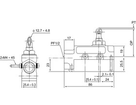 تصویر لیمیت سوئیچ فشاری قرقره دار طرح امرن تیپ کتابی سی ان تی دی CNTD مدل TZ-6002 (همراه با مهره نصب) 