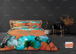 تصویر روتختی یک نفره ترکسان طرح نارنجی آبی سری D355 