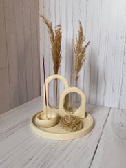 تصویر ست دکوری مینیمال سنگ مصنوعی کد6 - سفید 