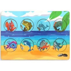 تصویر پازل هوش چین حیوانات دریا 