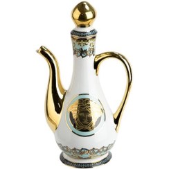 تصویر گلاب پاش چینی طرح رزنتال برند باواریا در رنگ کرم و آبی 