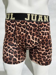 تصویر لباس زیرمردانه ترک برند ژان رئال(JUAN RAUL) پادار طرح پلنگی(شورت مردانه) Turkish men's underwear brand JUAN RAUL with leopard print legs (men's briefs)
