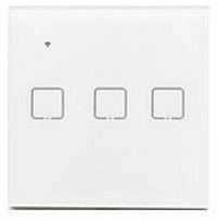 تصویر کلید سه پل لمسی هوشمند tuya سری اکو WiFi_Zigbee - مشکی / شیشه / Zigbee 