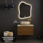 تصویر روشویی دیواری طرح چوب با سنگ طبیعی سیمکان مدل ۴۰۶۱ 