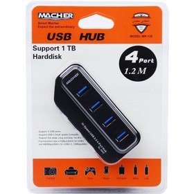 تصویر هاب ۴ پورت USB 2.0 مچر مدل MR-138 