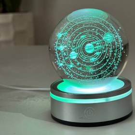 تصویر گوی کریستالی مولتی کالر منظومه شمسی کد 727781 