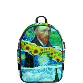 تصویر کوله پشتی طرح نقاشی ونگوگ کلاژ 