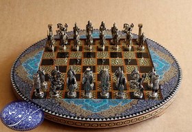 تصویر مهره شطرنج فلزی متوسط طلایی کاظمی 