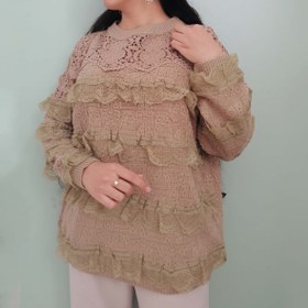 تصویر پلیور بافت تور و دانتل 