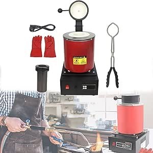 Vacuum Casting Machine, Gold Melting Furnace 2L High Temperature Refining  Jewelry Casting Tool 3 CFM Lost Wax Cast Combination with Bell Jar and