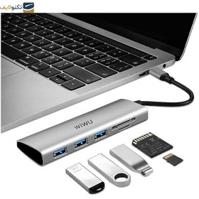 تصویر هاب USB-C ویوو 5 پورت مدل Alpha 532ST WiWU 5 in 1 Type-C Hub Alpha 532ST