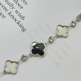 تصویر دستبند لوکس نقره ای 