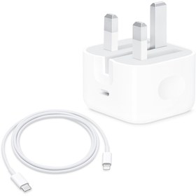 تصویر شارژر اپل ۲۰ وات سه پین 