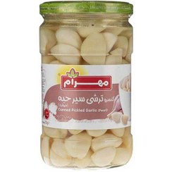 تصویر کنسرو ترشی سیر حبه مروارید مهرام 700 گرمی 