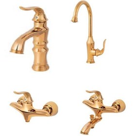 تصویر شیر کی آی جی - KIG - مدل آنجل - کروم / ست 4 تیکه KIG FAUCET - ANGEL MODEL