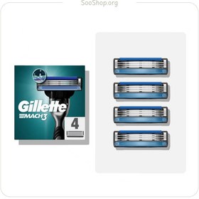 تصویر یدک ژیلت مچ تری Gillette Mach 3 Blades Pack Of 5 