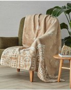 تصویر پتوی یک نفره پتو تلویزیون اکریلیک کلبه زنجبیل 130X170 سانتی متر بژ انگلیش هوم English Home 