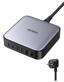 تصویر شارژر NEXODE 200W GAN II 6 DESKTOP STATION CHARGER 4XUSB C 2XUSB A GRAY 40914 Ugreen 
