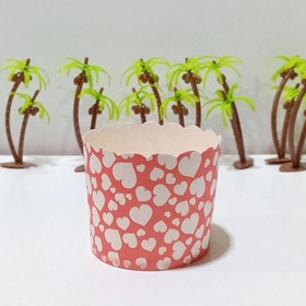 تصویر کاپ کیک قلبی سفید پک 20 تایی 