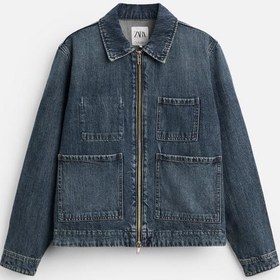 تصویر کت جین مردانه زارا DENIM JACKET WITH ZIP 