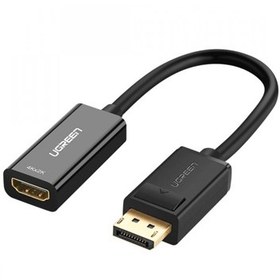 تصویر کابل تبدیل Display Port به HDMI یوگرین MM137 مدل 40362 طول 25 سانتی متر UGREEN MM137-40362 DisplayPort to HDMI Female adapter cable