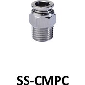 تصویر اتصال پنوماتیک مستقیم استیل 1/2-8 