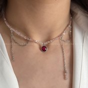 تصویر گردنبند نقره زنانه فانتزی کریستال و نگین مارکو 