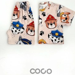 تصویر ست تیشرت و شلوارک پسرانه طرح سگهای نگهبان سایز ۳ تا ۴ سال 