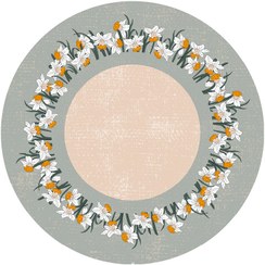 تصویر رومیزی گرد، مخمل، قطر 70، آسترکشی و قیطان دوزی، کد: TAC70-59 