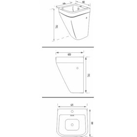 تصویر روشویی پایه سرخود کرون مروارید crown Half Pedestal Wash Basin