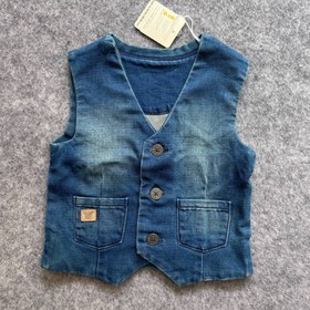 تصویر جلیقه جین نوزادی OVS کد EU2842 