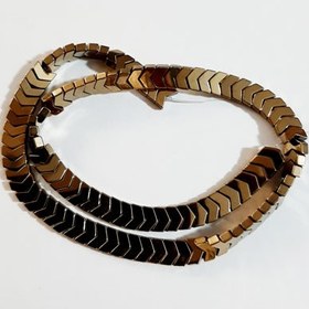 تصویر ریسه سنگ حدید فلش رنگ طلایی سایز 8 mm 