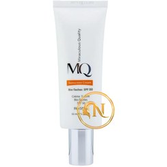تصویر کرم ضدآفتاب ضد لک بی رنگ ام کیو SPF50 مناسب انواع پوست حجم 50 میل 