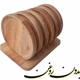 تصویر زیر لیوانی چوبی 6 عددی 