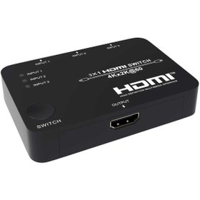 تصویر سوئيچ 3 پورت 2.0 HDMI با ریموت کنترل فرانت ا Faranet HDMI 3x1 Switch w/Remote Control Faranet HDMI 3x1 Switch w/Remote Control