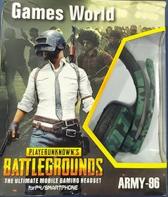 تصویر هدست گیمینگ میکروفن دار سیم دار GAMES WORLD ARMY_96 